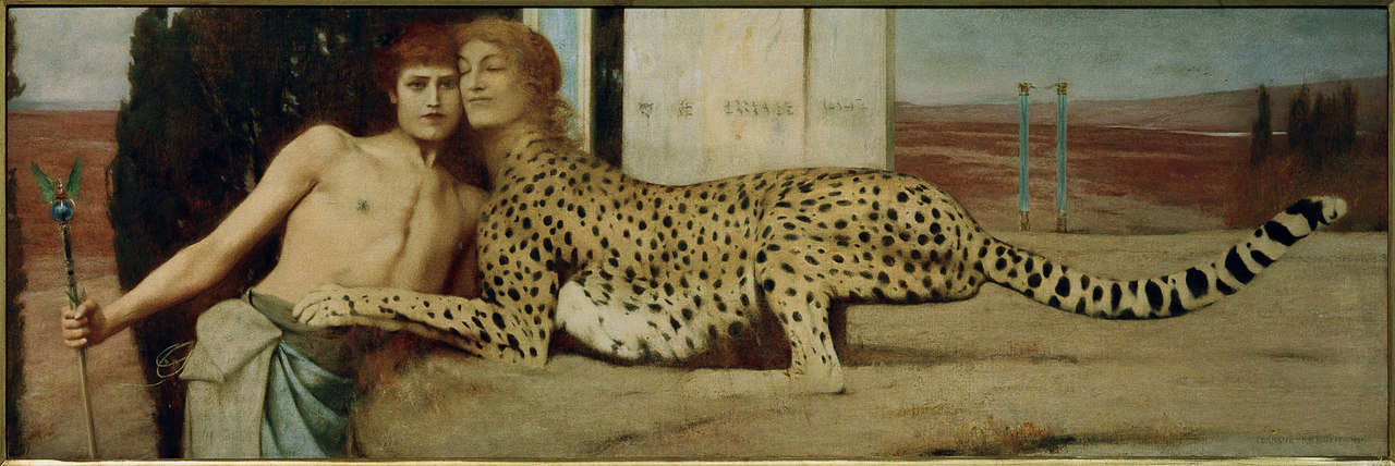 Belgischer Symbolismus Fernand Khnopff, Die Zärtlichkeit der Sphinx Musées royaux des Beaux-Arts de Belgique, Bruessel