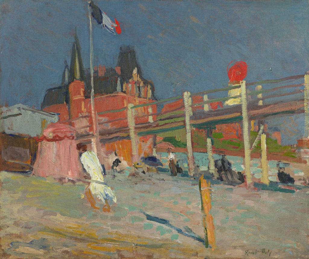 Die Küsten Europas Raoul Dufy Am Strand von Sainte-Adresse, 1906, Öl auf Leinwand, 46 x 55 cm, Sammlung Hasso Plattner, © VG Bild-Kunst, Bonn 2020