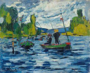 Maurice de Vlaminck, Die Angler, 1907, Öl auf Leinwand, 60 x 73 cm, Sammlung Hasso Plattner © VG Bild-Kunst, Bonn 2024