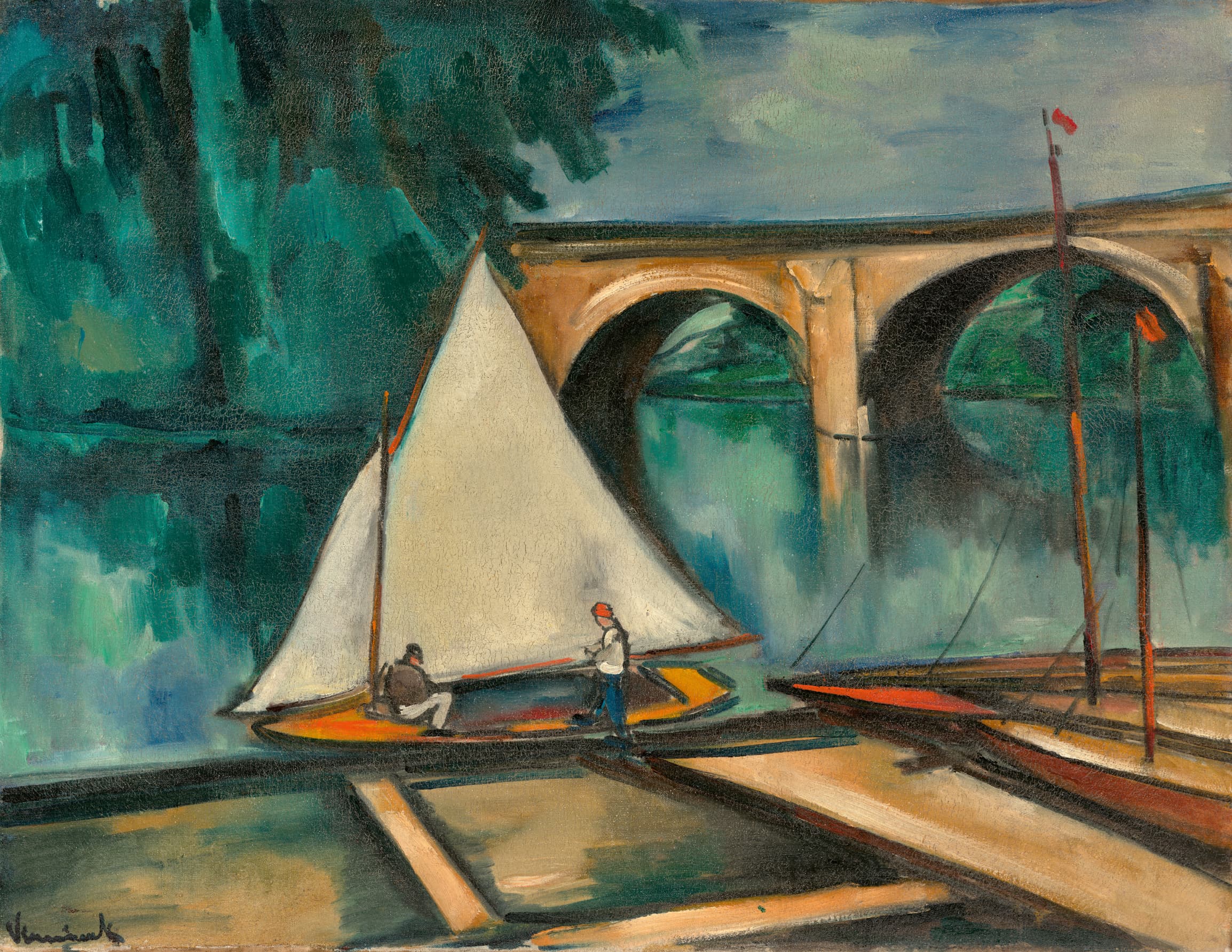 Maurice de VlaminckSegelboote, vor 1918 Öl auf Leinwand, 64,5 x 80,5 cm Von der Heydt-Museum, Wuppertal © VG Bild-Kunst, Bonn 2024